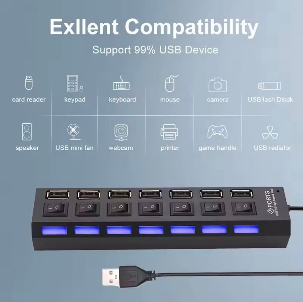 7 Ports USB
