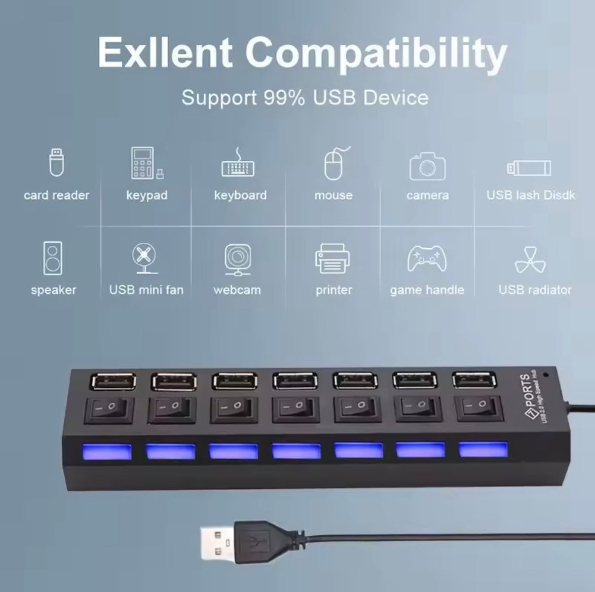 7 Ports USB